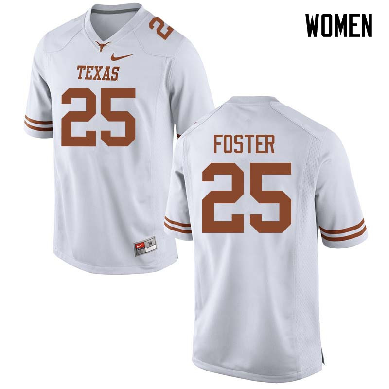 Women #25 B.J. Foster Texas Longhorns College Football Jerseys Sale-White